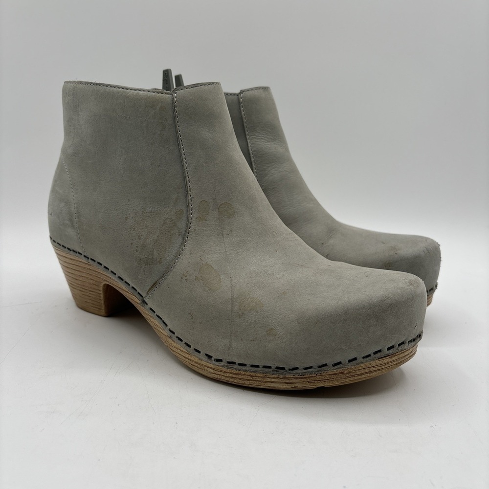 Dansko Maria Ankle‎ Boots Women's Size 7.5-8 38 Boot Leather Gray Nubuck